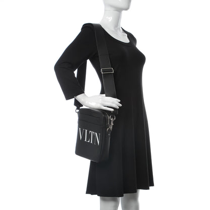 Valentino Garavani Calfskin VLTN Print Messenger Bag Black 2 of 9