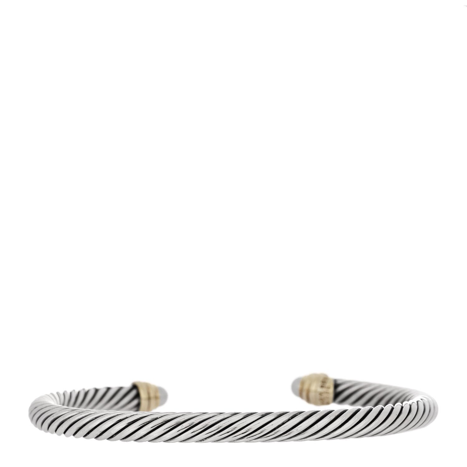 David Yurman Sterling Silver 14K Yellow Gold Pearl 5mm Cable Classics Petite Color Bracelet 2 of 3