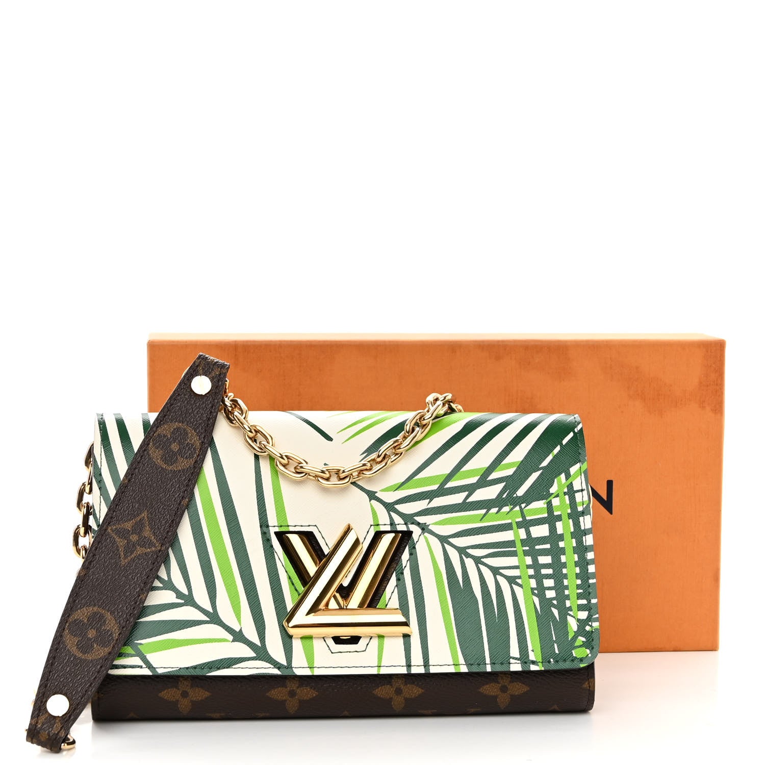Louis Vuitton Monogram Palm Twist Chain Wallet Vert White 11 of 11