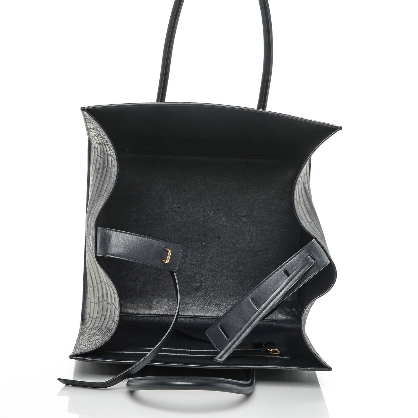 Crocodile Embossed Nubuck Medium Phantom Luggage Navy