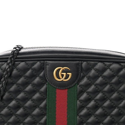 Gucci Calfskin Web Trapuntata Small GG Shoulder Bag Black 8 of 13