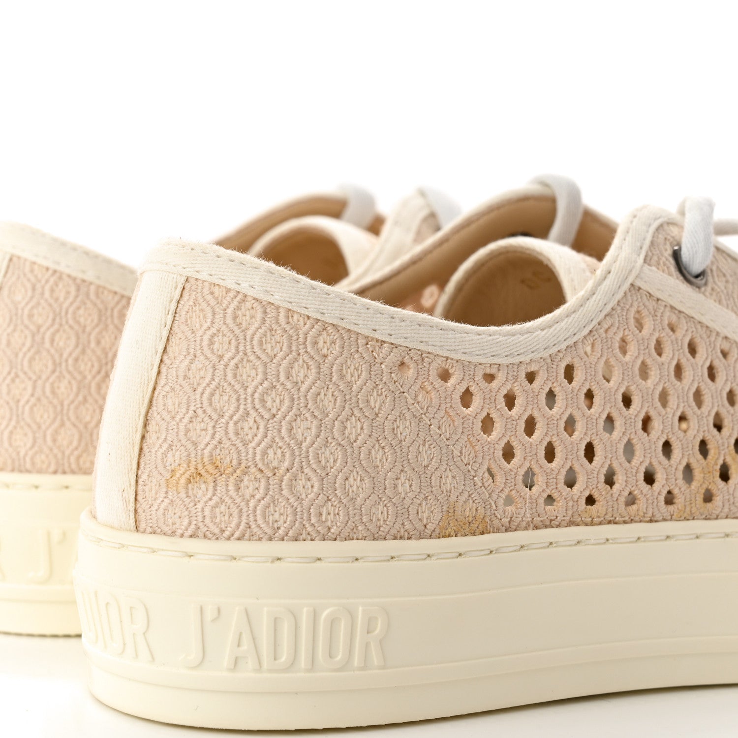 Christian Dior Resille Embroidered Walk 'N' Dior Low Top Sneakers 36 Cream 9 of 12