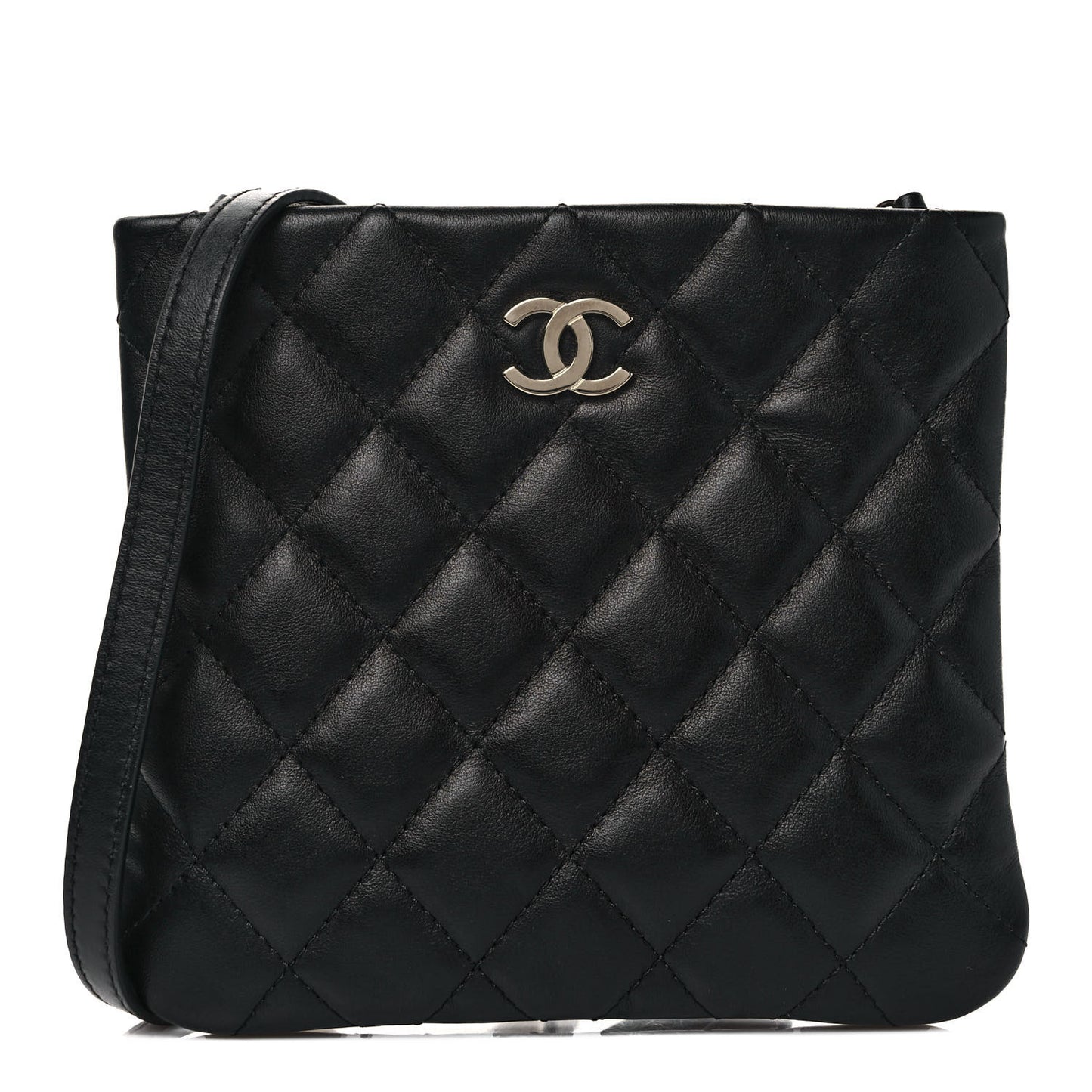 Lambskin Quilted Crossbody Bag Black