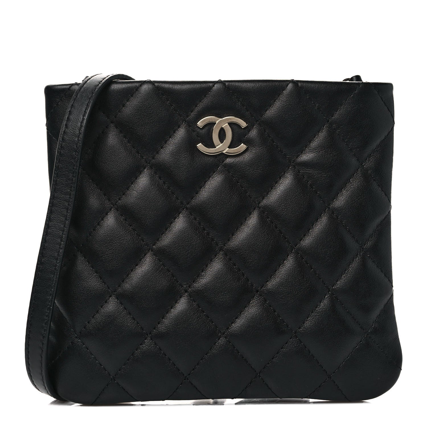 Chanel Lambskin Quilted Crossbody Bag Black 1 of 9