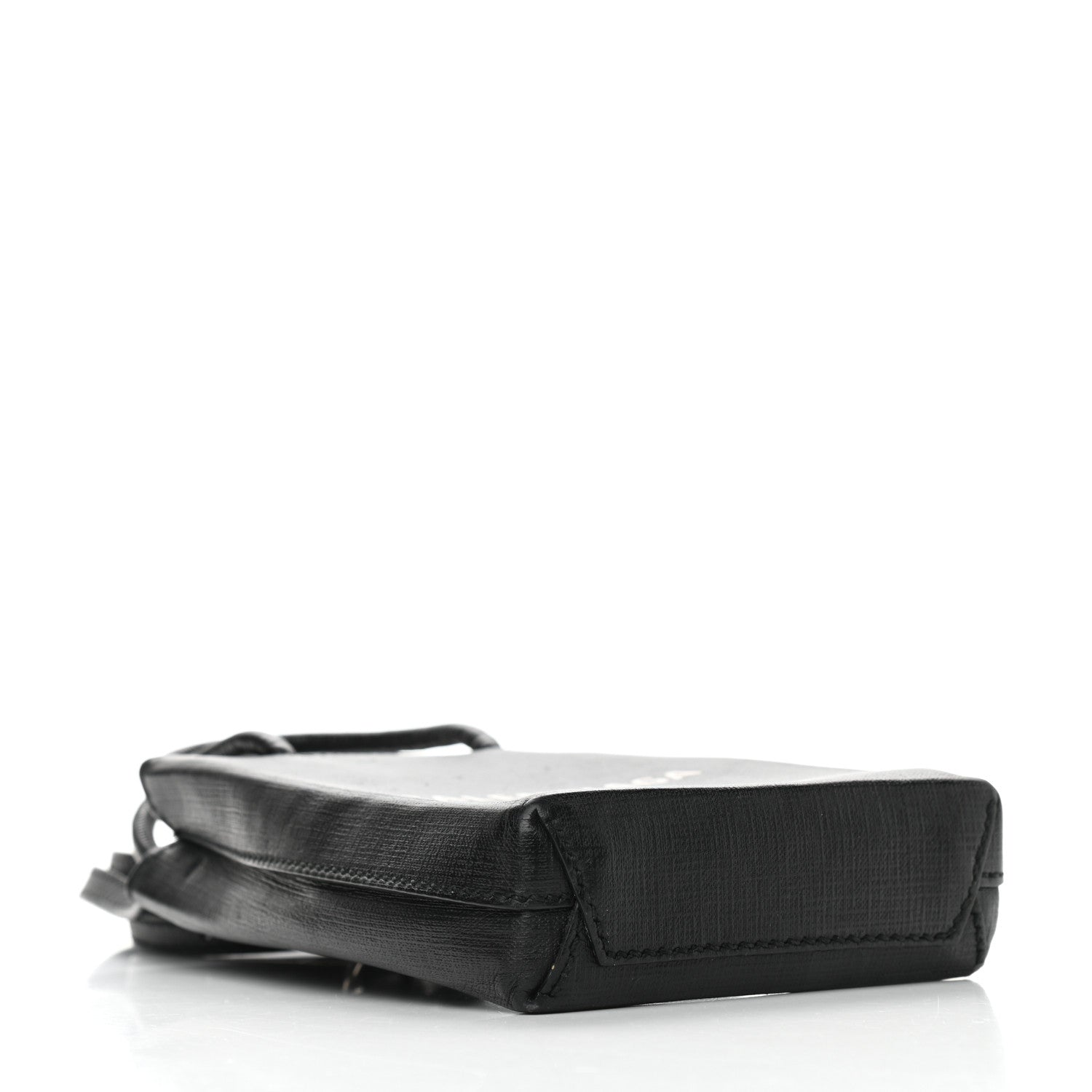 Balenciaga Squared Calfskin Logo Shopping Phone Holder Bag Black 4 of 9
