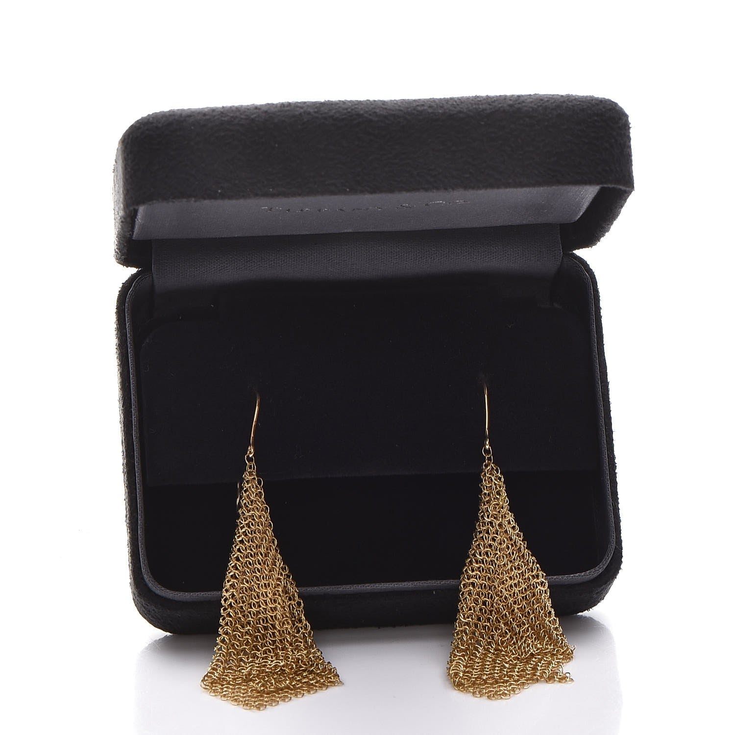 Tiffany 18K Yellow Gold Small Elsa Peretti Mesh Scarf Earrings 4 of 4
