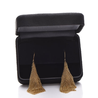 Tiffany 18K Yellow Gold Small Elsa Peretti Mesh Scarf Earrings 4 of 4