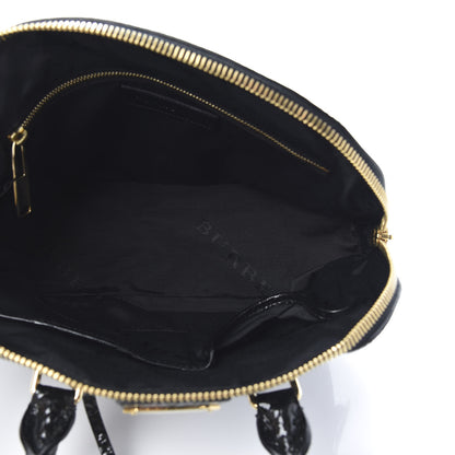 Burberry Patent Heritage Grain Small Orchard Bowling Bag Black 5 of 11