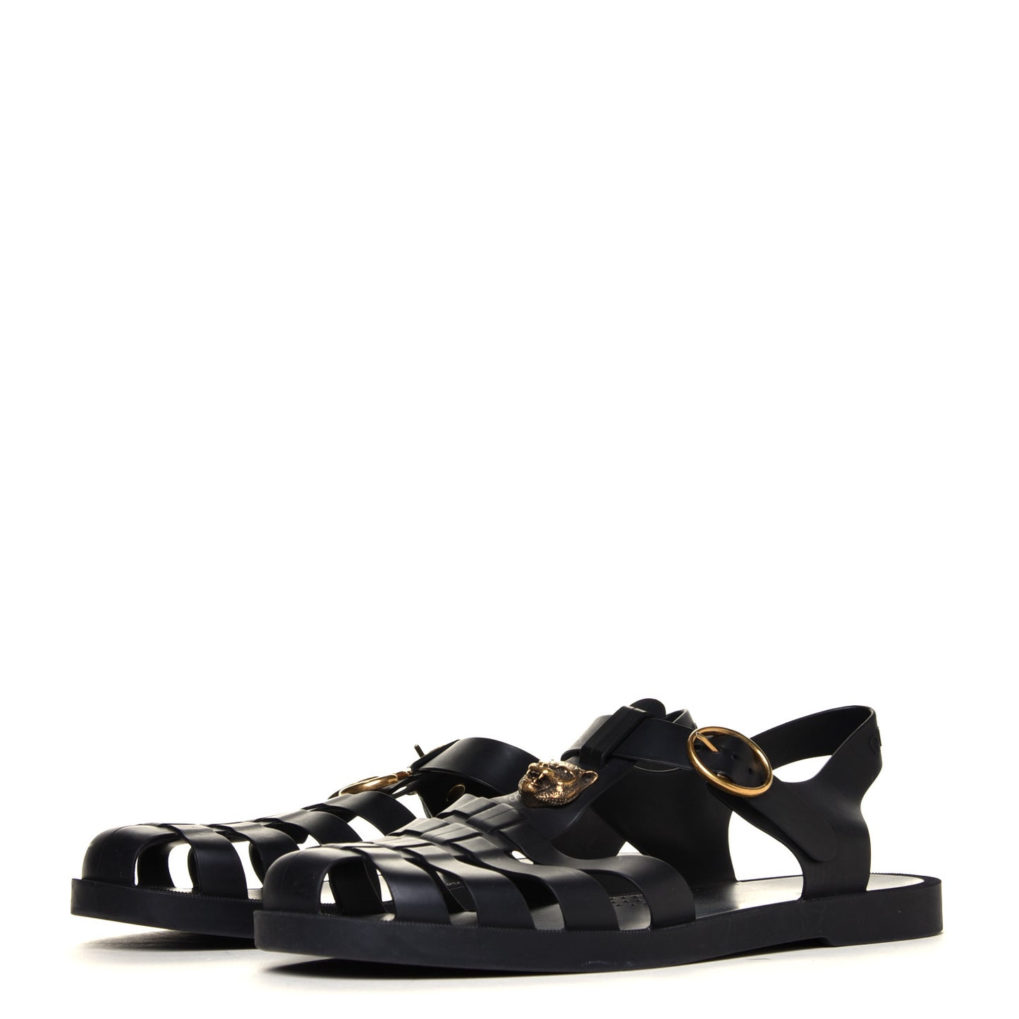 Rubber Mens Buckle Strap Sandal 11 Black