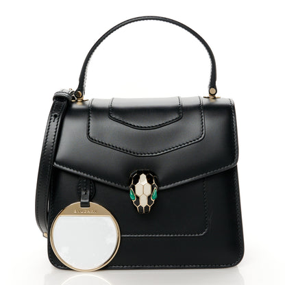 Bulgari Calfskin Serpenti Forever Top Handle Black 3 of 11