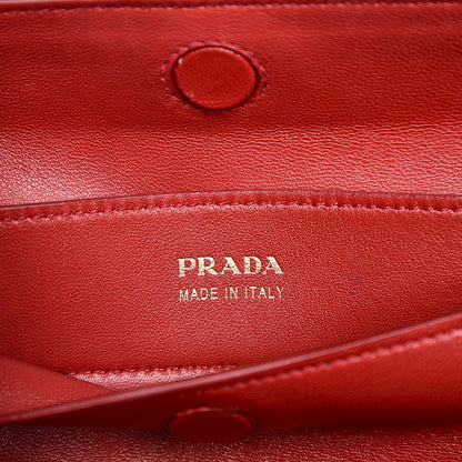 Prada Saffiano Cuir Medium Double Bag Black Fuoco 9 of 9