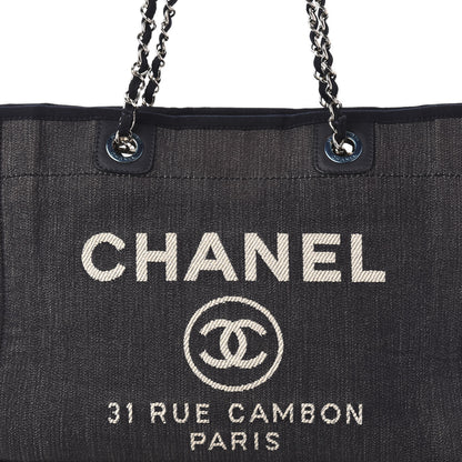 Chanel Denim Small Deauville Tote Dark Blue 10 of 10