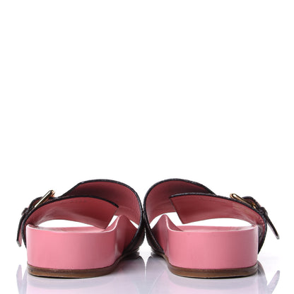 Louis Vuitton Patent Monogram Bom Dia Flat Mule 37.5 Rose White 6 of 10