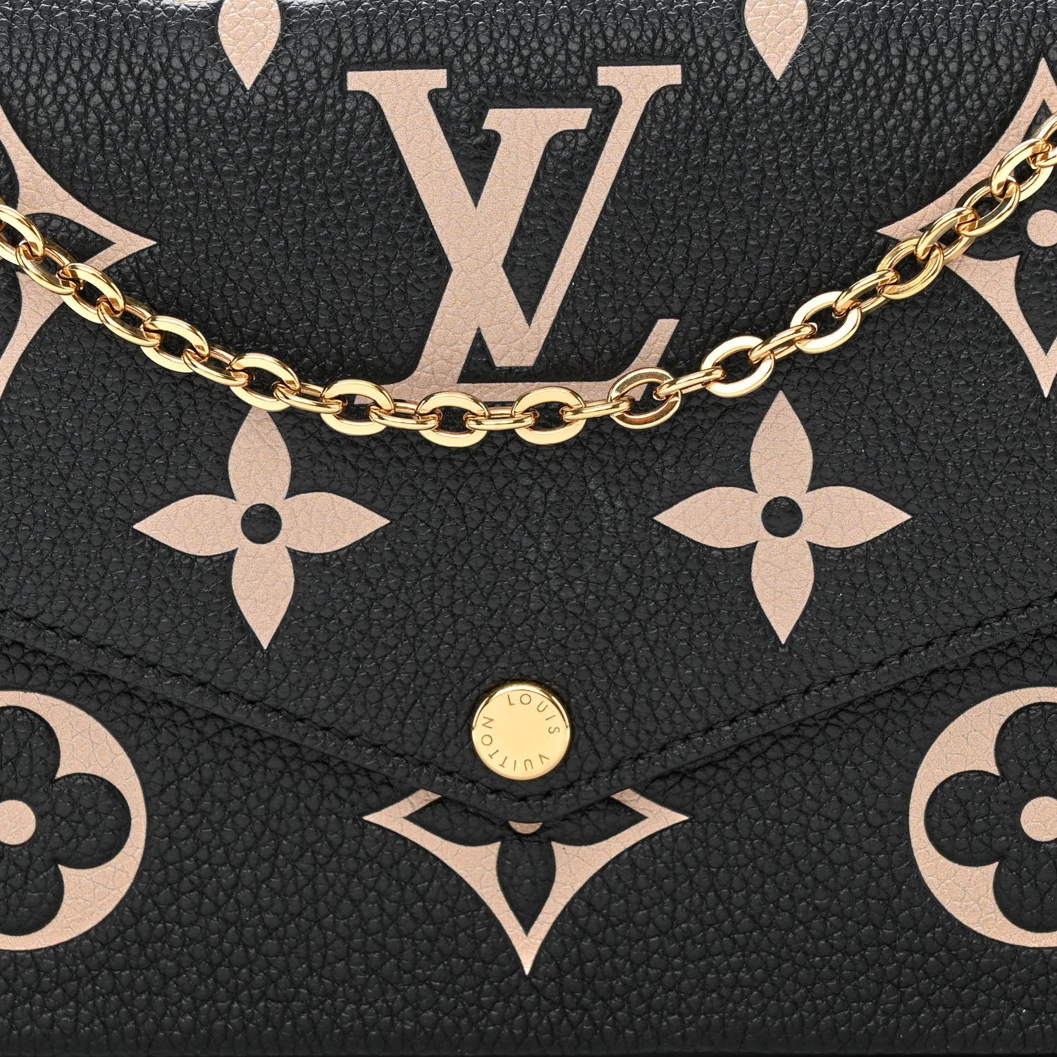 Louis Vuitton Empreinte Monogram Giant Felicie Pochette Black Beige 10 of 14