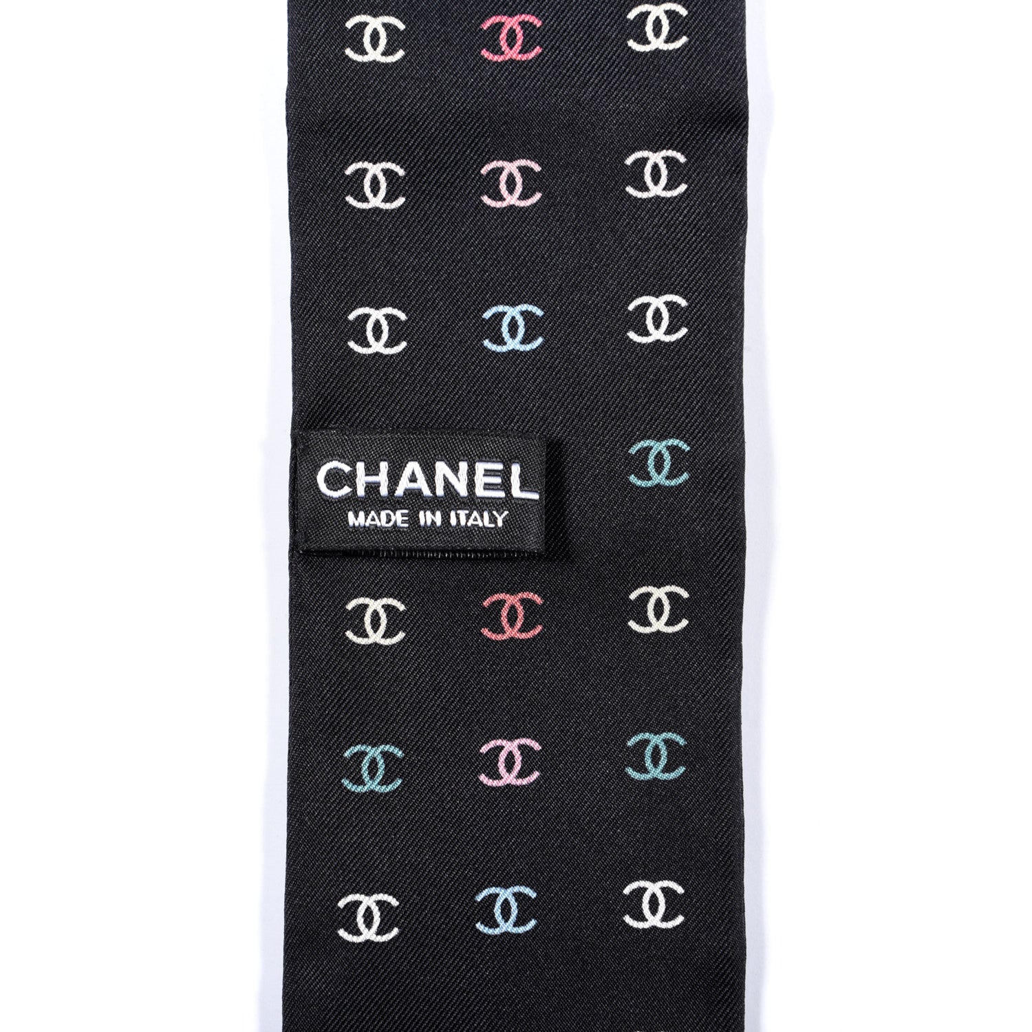 Chanel Silk Polka Dot CC Slim Bandeau Black Multicolor 4 of 4