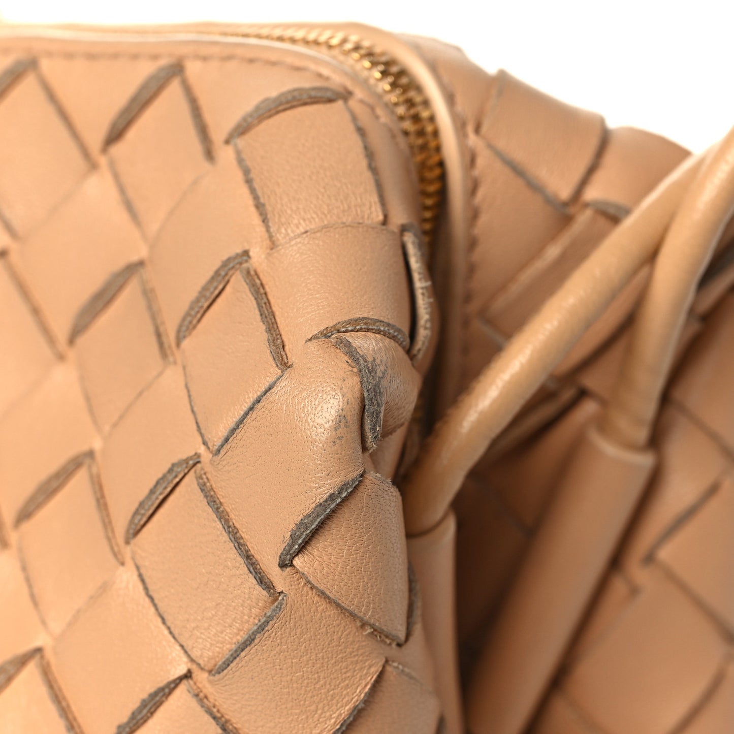Nappa Intrecciato Small Loop Camera Bag Almond