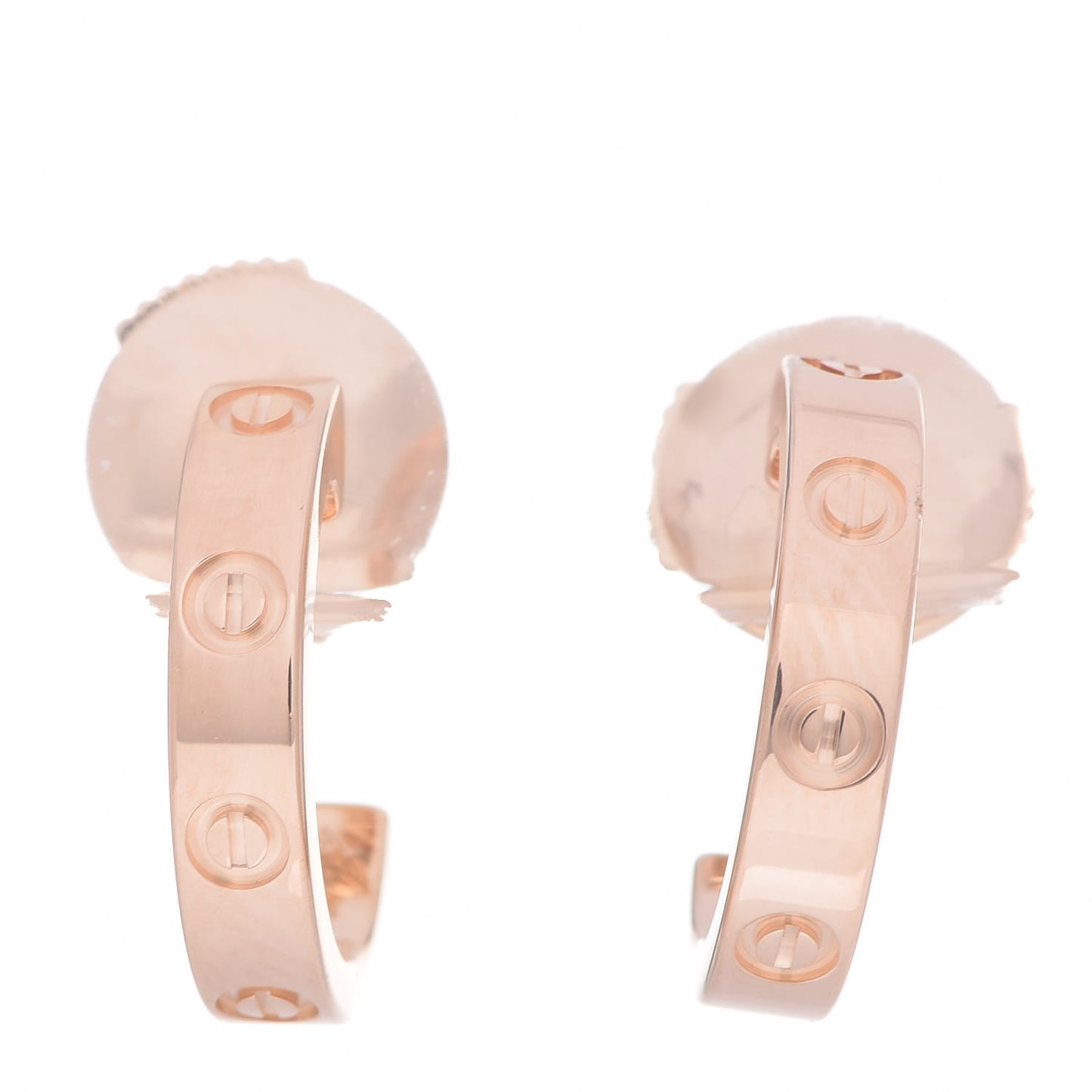 18K Pink Gold Small LOVE Hoop Earrings