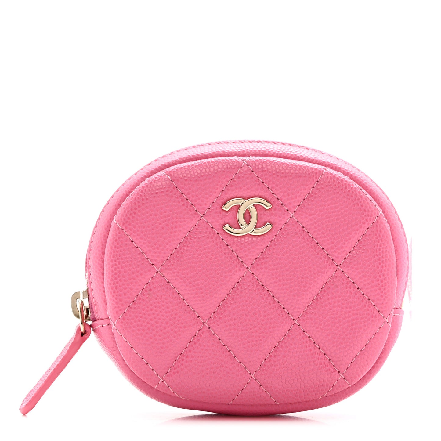 Caviar Quilted Zip Around Classic Coin Purse Pink