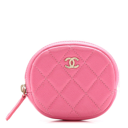 Chanel Caviar Quilted Zip Around Classic Coin Purse Pink 1 of 7