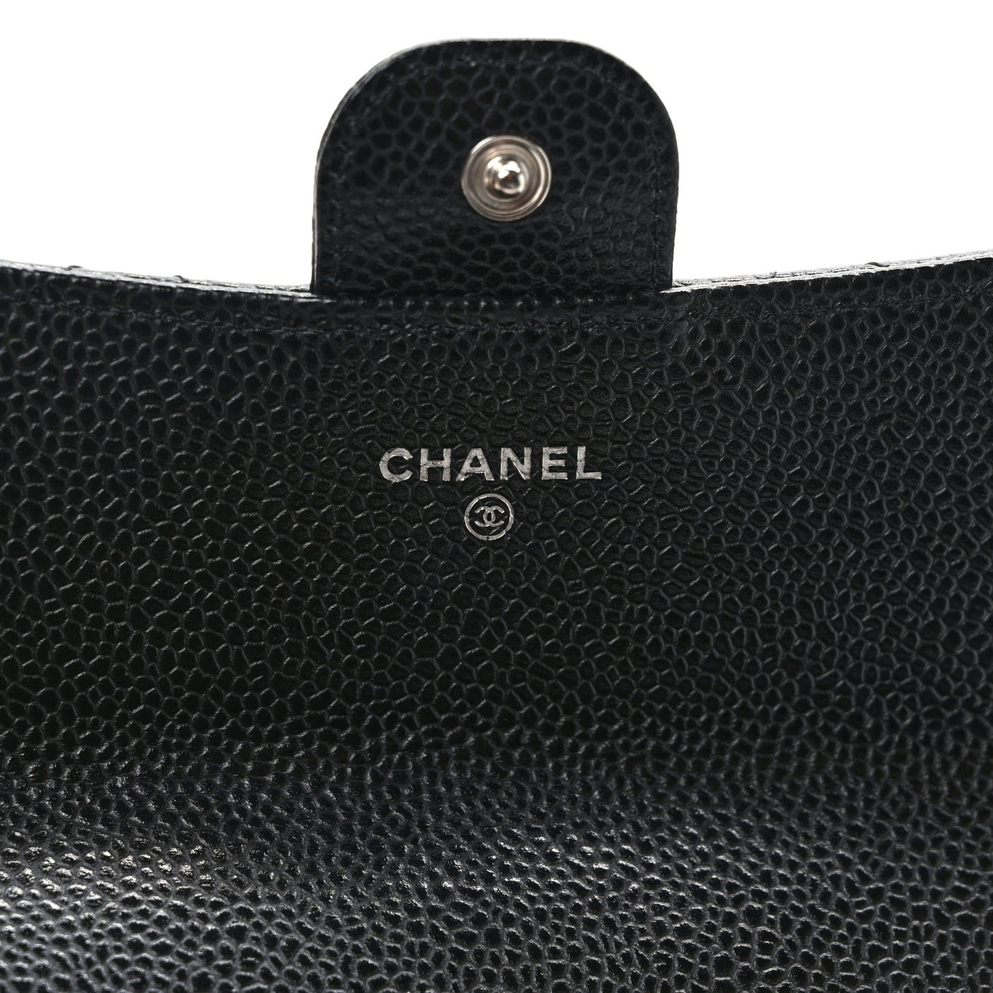 Caviar Quilted Large Gusset Flap Wallet Black
