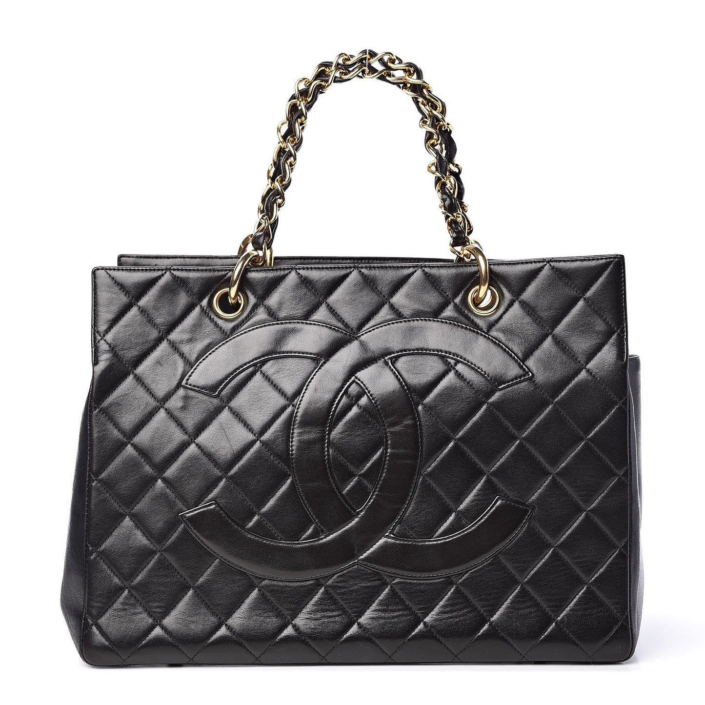Lambskin Quilted Tote Black