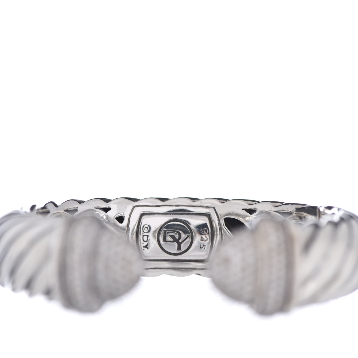 David Yurman Sterling Silver Diamond 15mm Waverly Bracelet 4 of 4