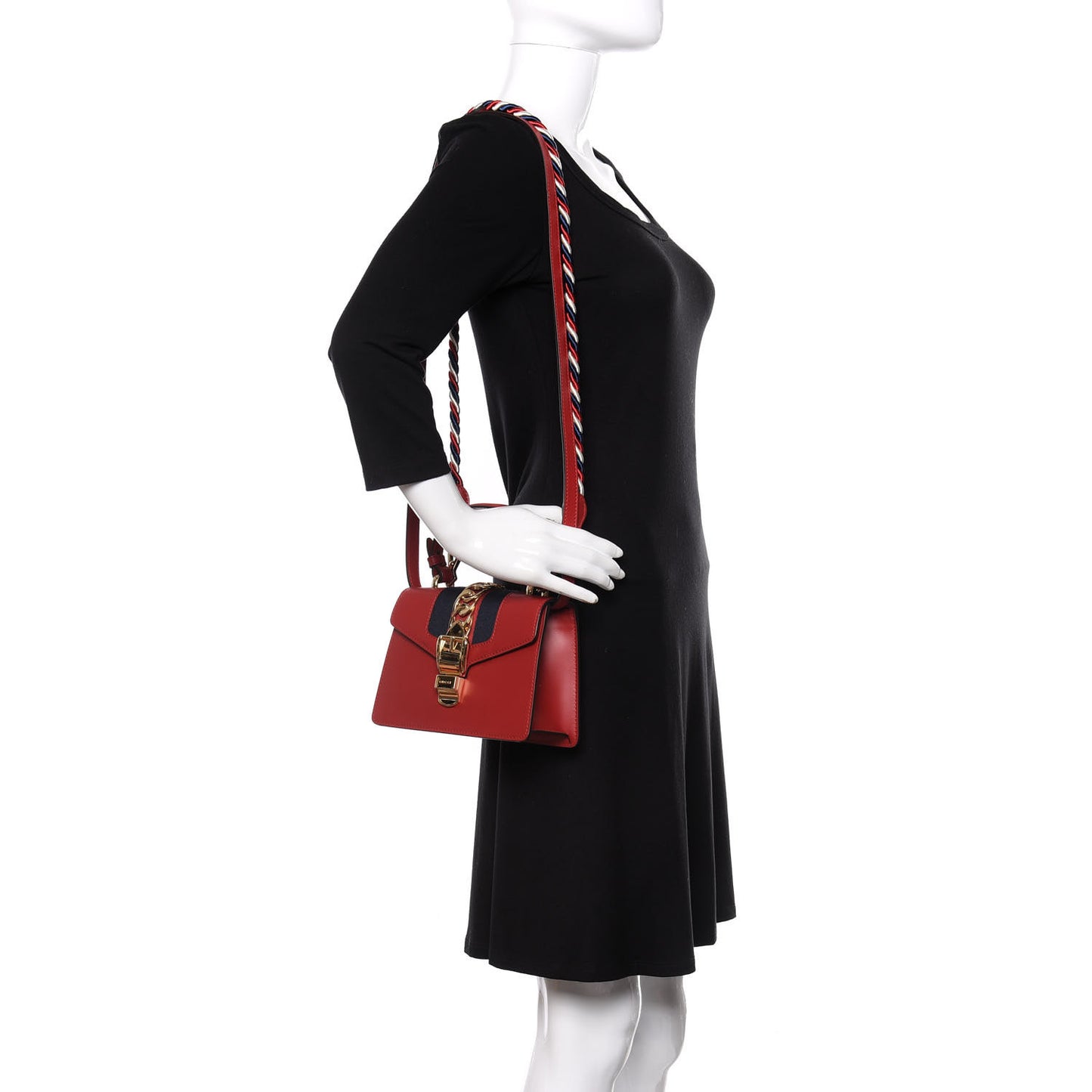 Calfskin Mini Sylvie Top Handle Bag Hibiscus Red