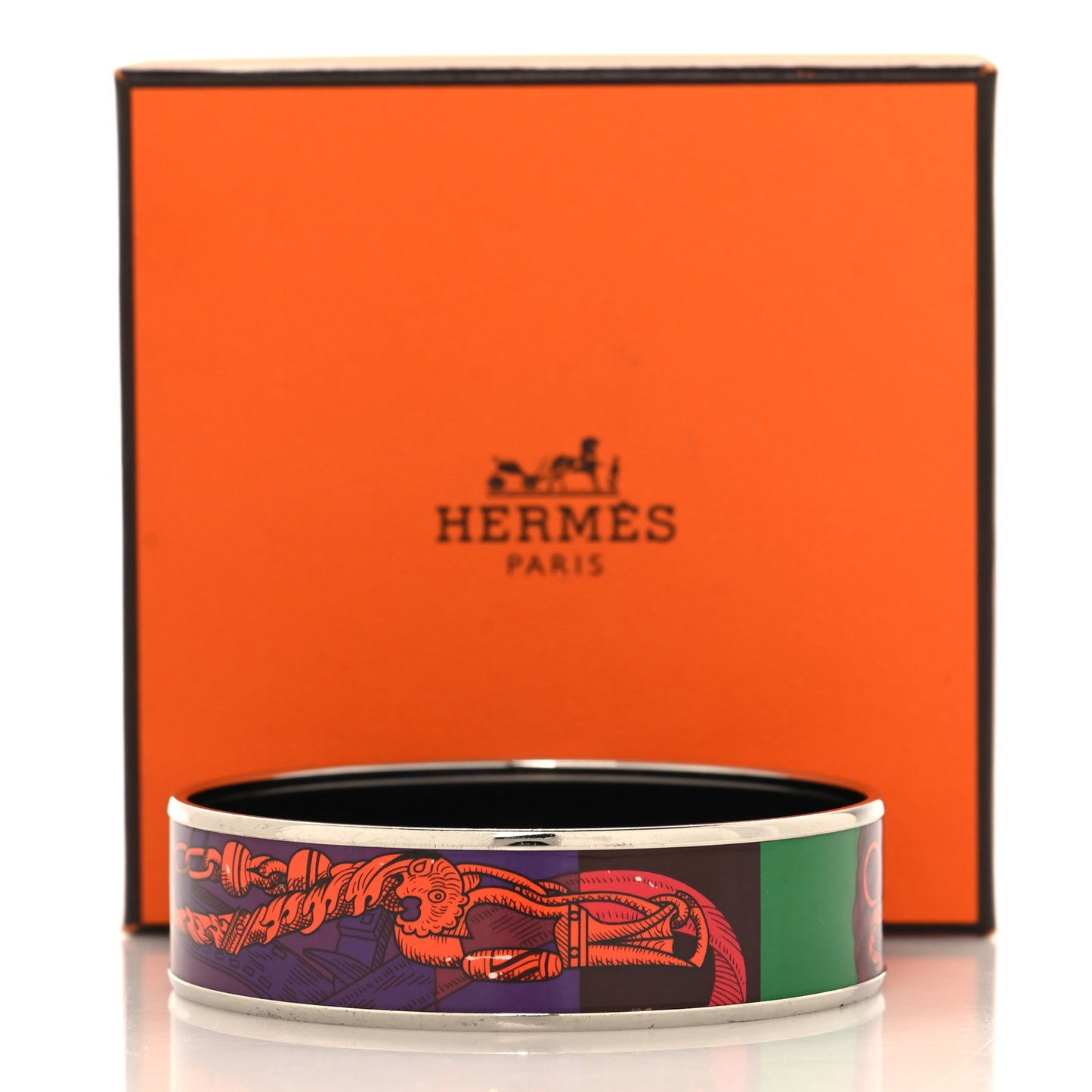 Enamel Printed Della Cavalleria Wide Bracelet 70 Cacao