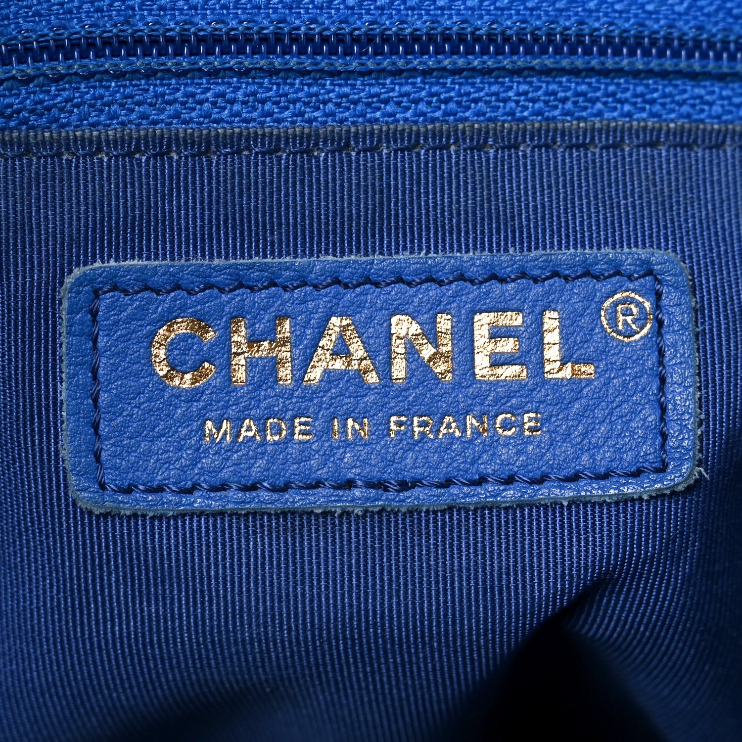Chanel Calfskin Quilted Large CC Shopping Tote Blue 6 of 10