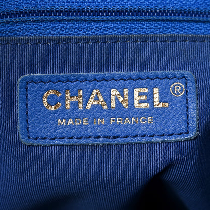 Chanel Calfskin Quilted Large CC Shopping Tote Blue 6 of 10