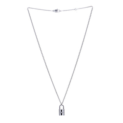 Hermes 18K White Gold Diamond Amulettes Cadenas Pendant Necklace 3 of 7