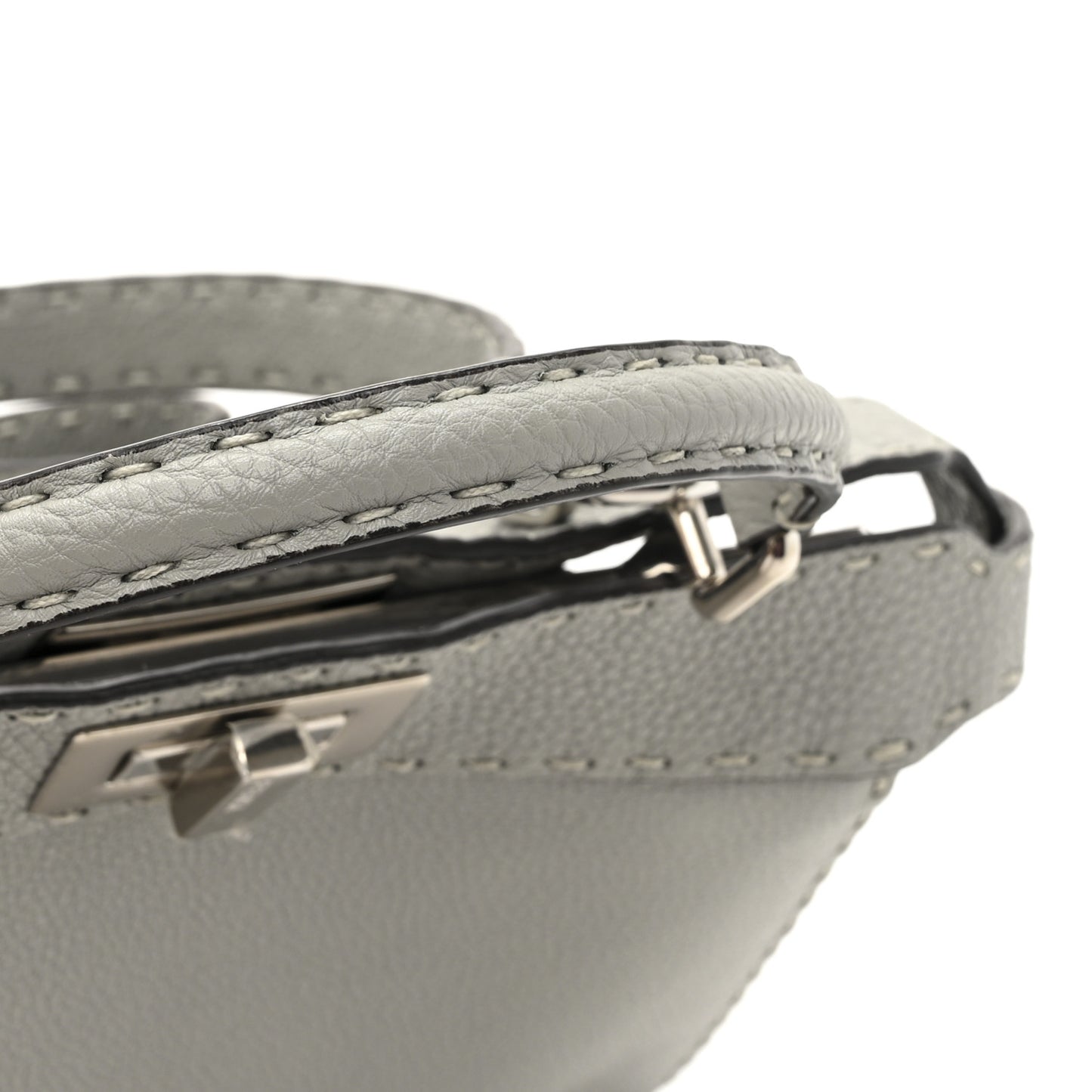 Cuoio Romano Selleria Bi-Color Small Peekaboo I SEE U Satchel Ghiaccio Asfalto