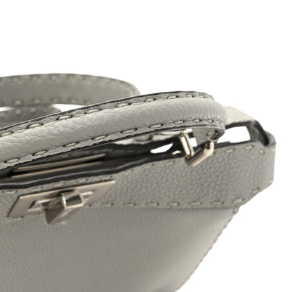 Fendi Cuoio Romano Selleria Bi-Color Small Peekaboo I SEE U Satchel Ghiaccio Asfalto 11 of 11