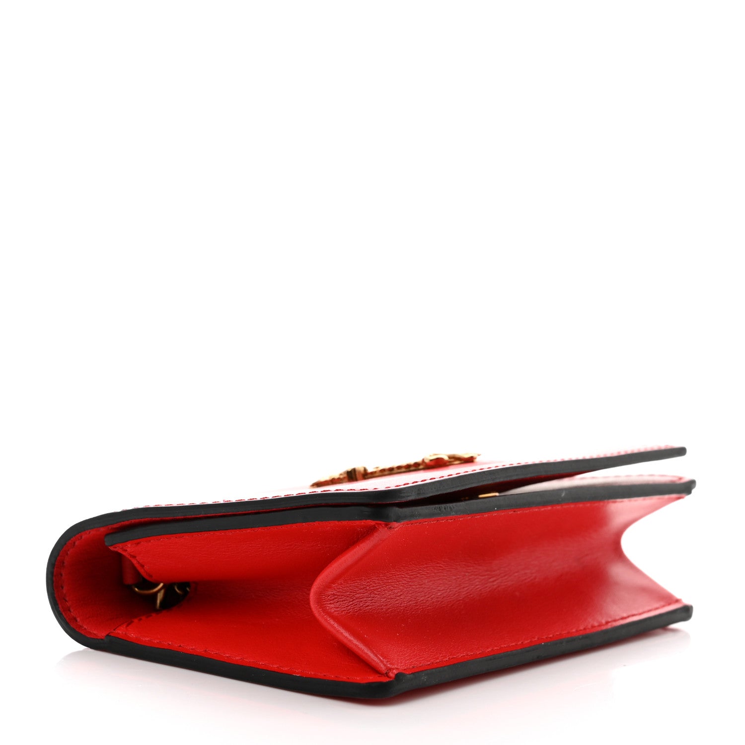 Versace Vitello Mini Virtus Chain Clutch Red 4 of 8