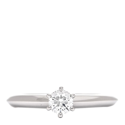 Tiffany Platinum Diamond .21ct Solitaire Engagement Ring 45 3.25 1 of 5