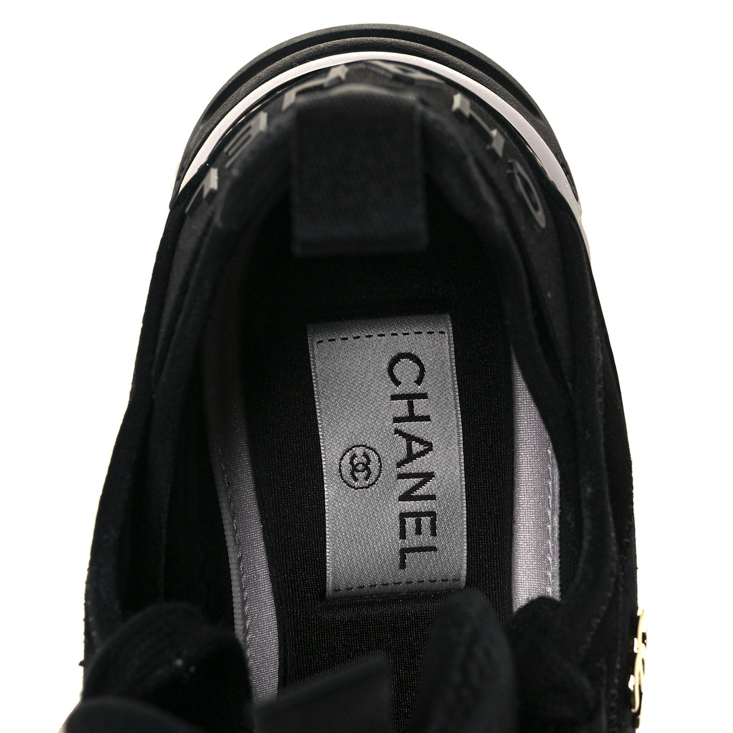 Velvet Calfskin Mixed Fibers CC Sneakers 36 Black