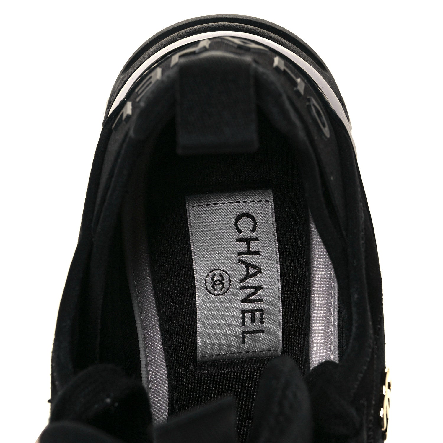 Chanel Velvet Calfskin Mixed Fibers CC Sneakers 36 Black 6 of 7