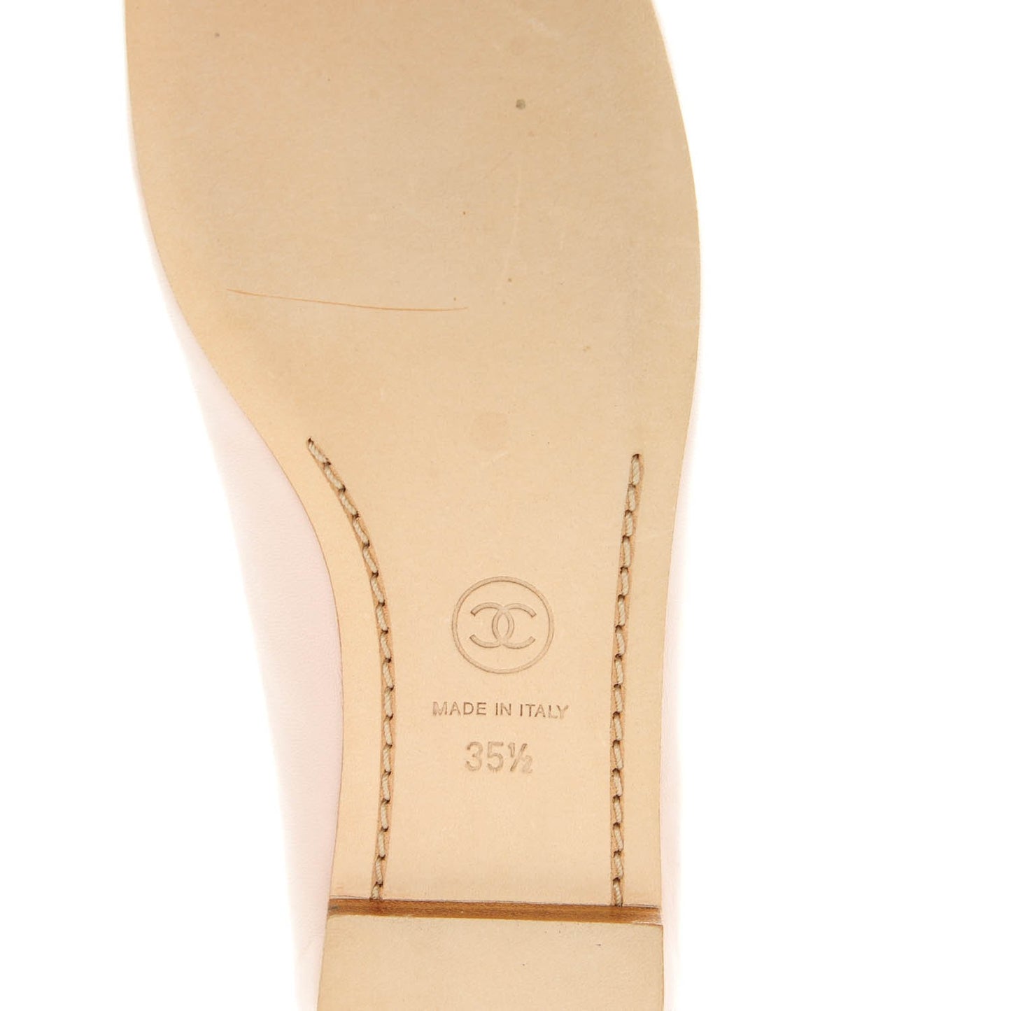 Lambskin Patent Cap Toe CC Ballerina Flats 35.5 Rose Clair
