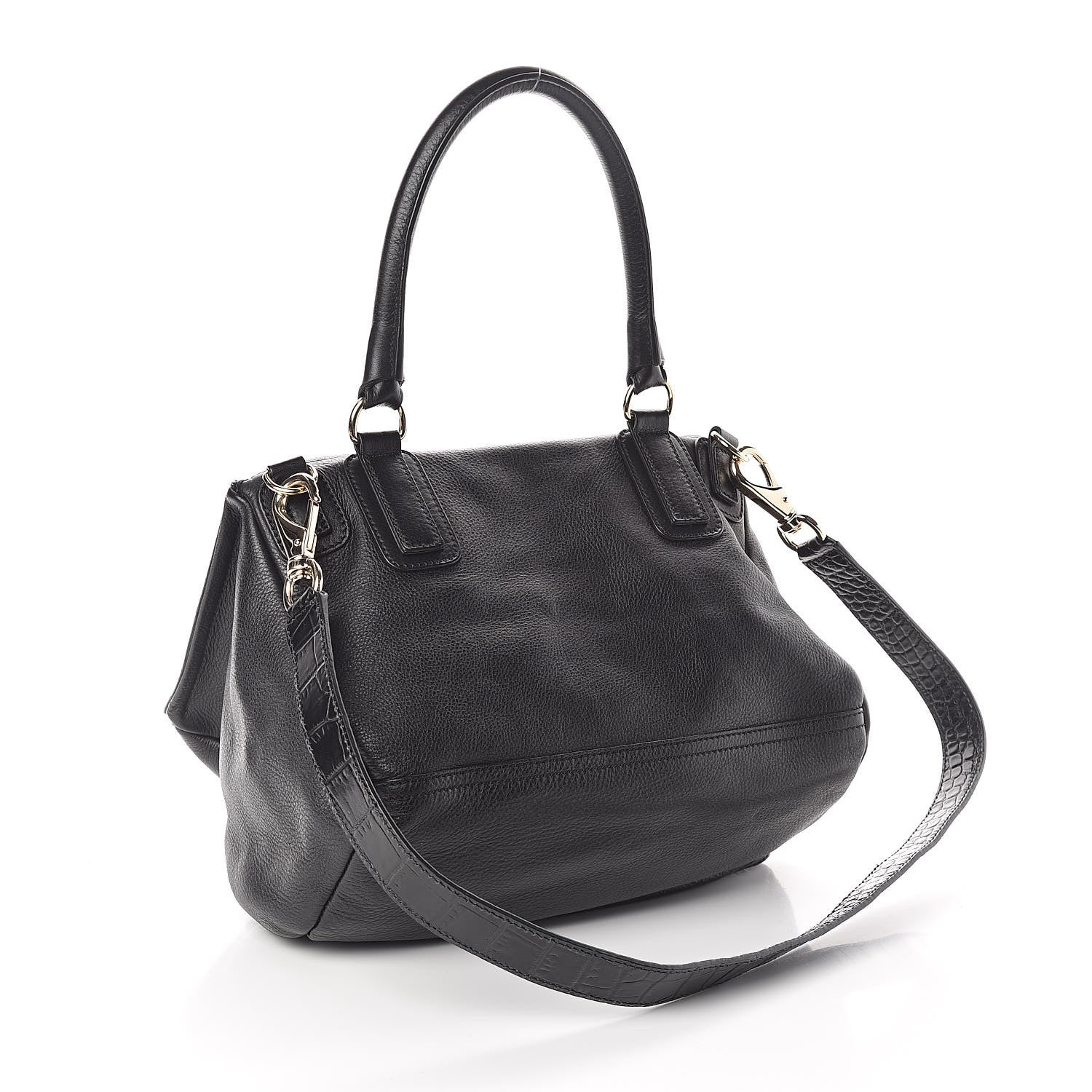 Givenchy Calfskin Crocodile Embossed Medium Pandora Black 3 of 9