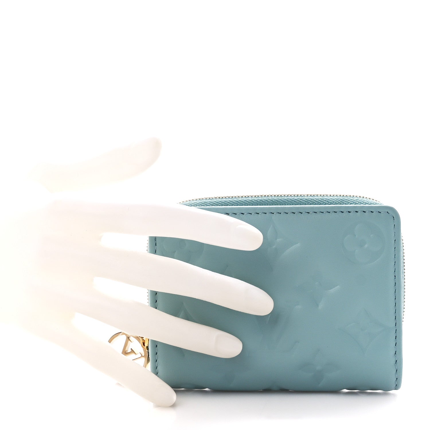 Louis Vuitton Lambskin Embossed Monogram Lou Coussin Wallet Azur 2 of 11