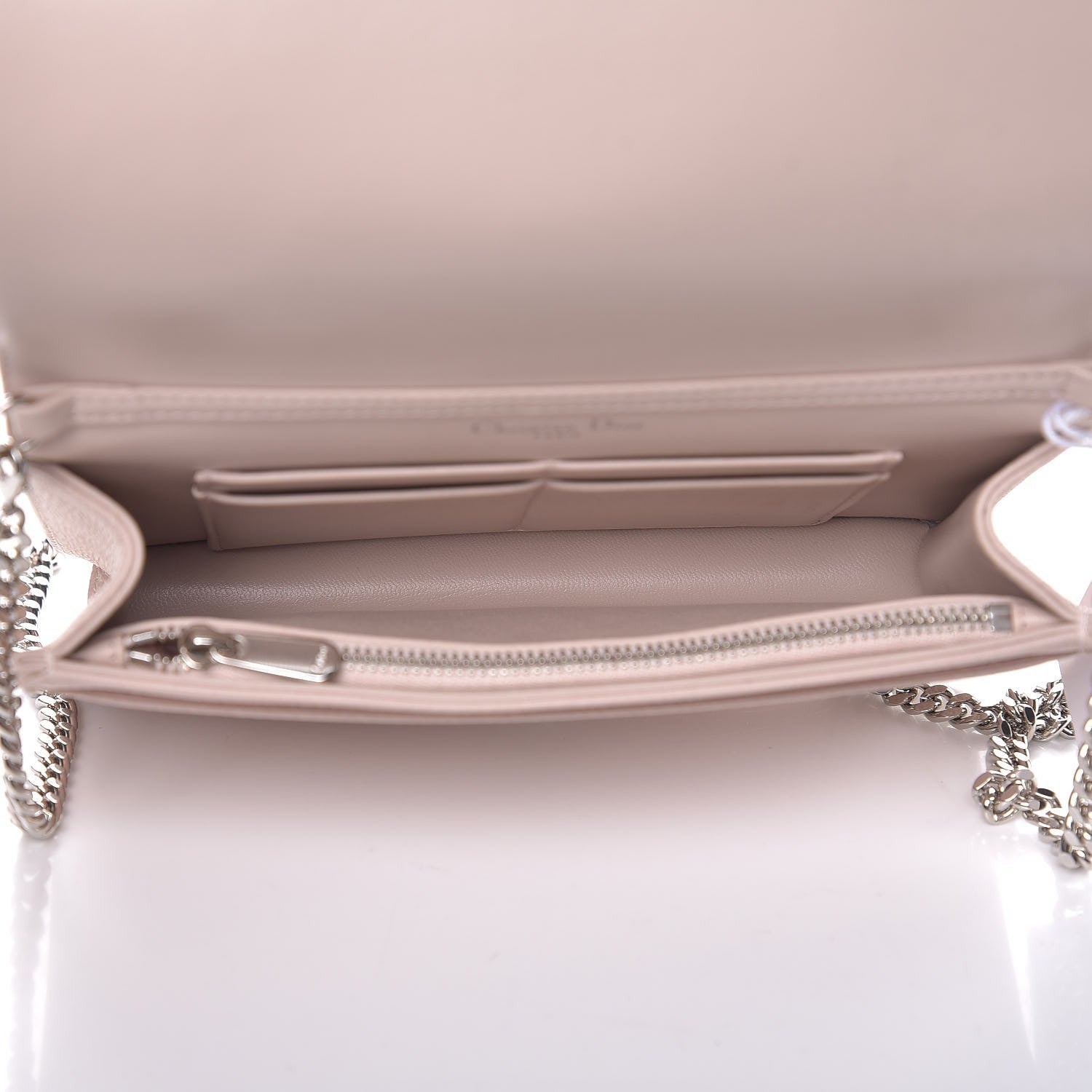 Christian Dior Grained Calfskin Diorama Wallet on Chain Pouch Rose Poudre 5 of 7