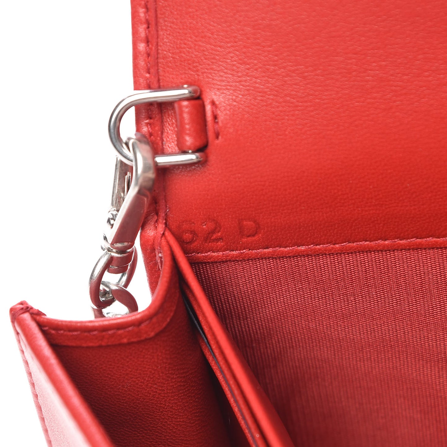 Nappa Impunture Mini Diagramme Chain Crossbody Bag Fuoco