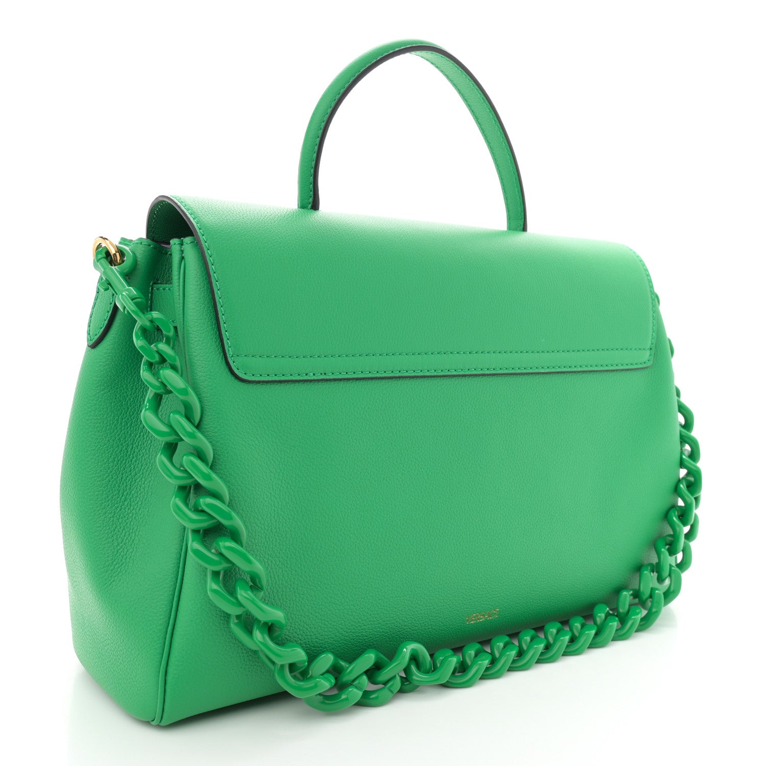 Versace Calfskin Large La Medusa Bag Green 3 of 10