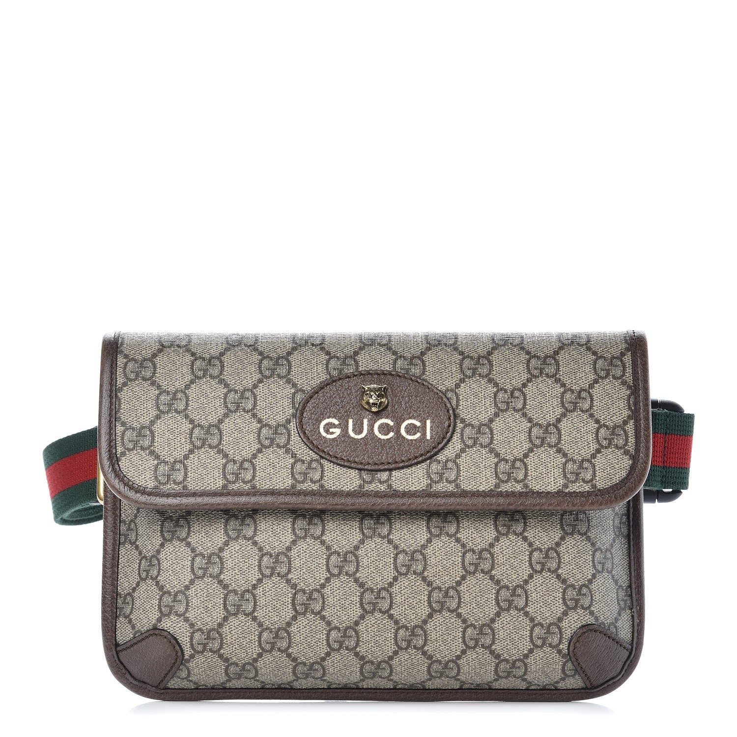 Gucci GG Supreme Monogram Neo Vintage Web Belt Bag Brown 1 of 9