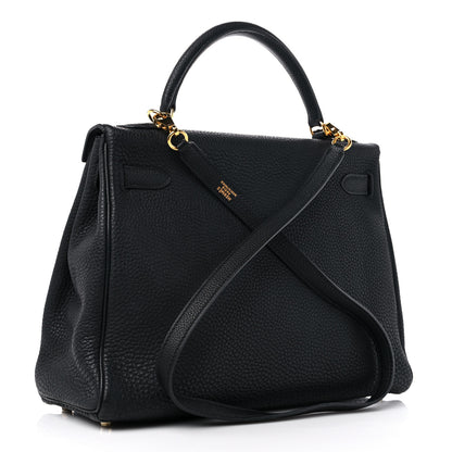 Hermes Taurillon Clemence Kelly Retourne 32 Black 2 of 14