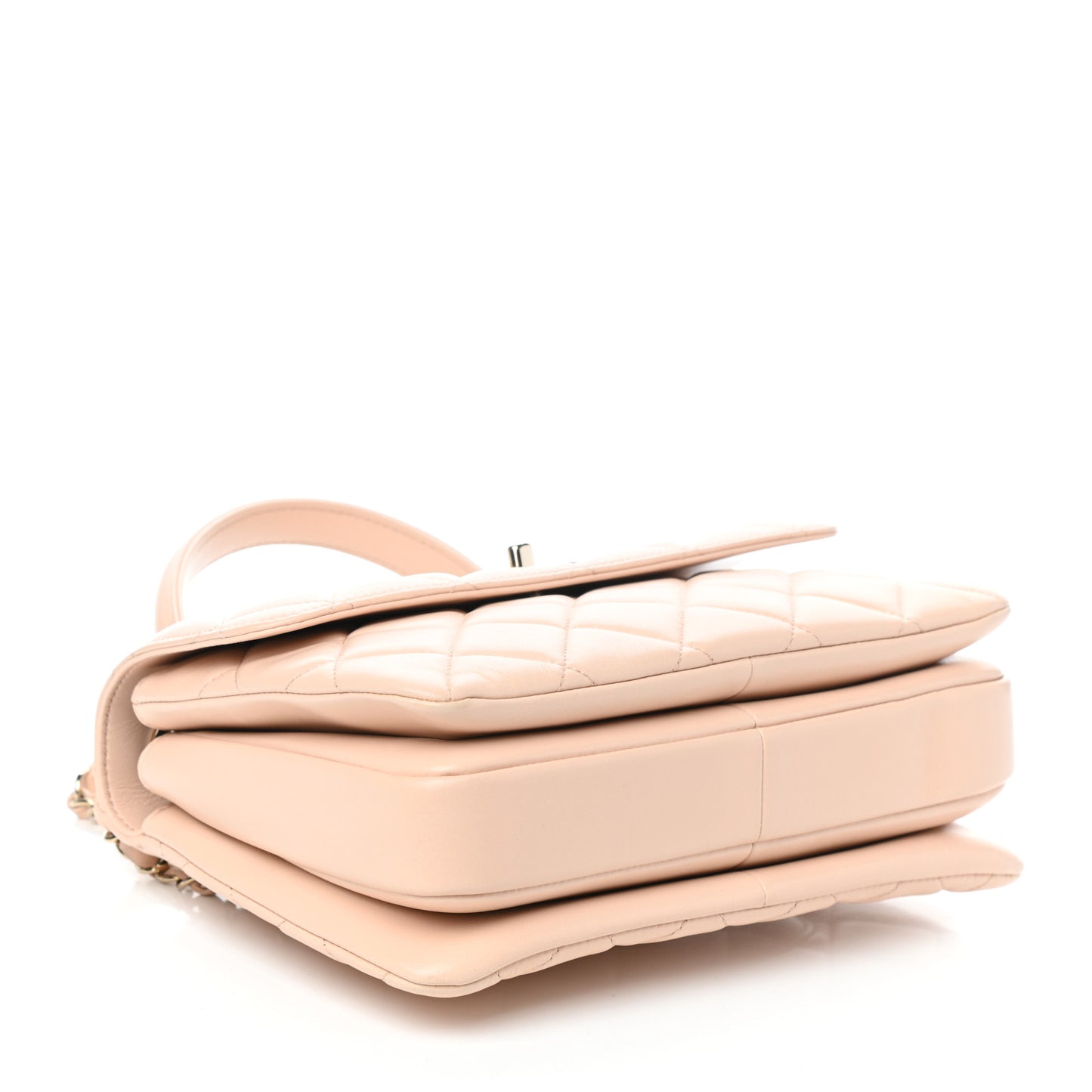 Lambskin Quilted Small Trendy CC Dual Handle Flap Bag Beige