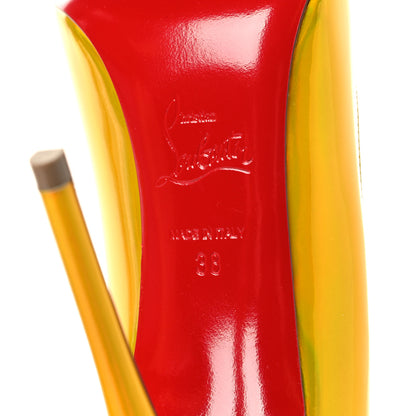 Christian Louboutin Metallic Patent Hot Chick 100 Pumps 38 Yellow 7 of 9