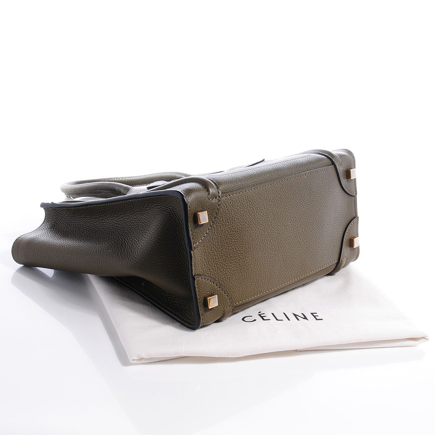 Celine Drummed Leather Micro Luggage Bag Jungle 4 of 9