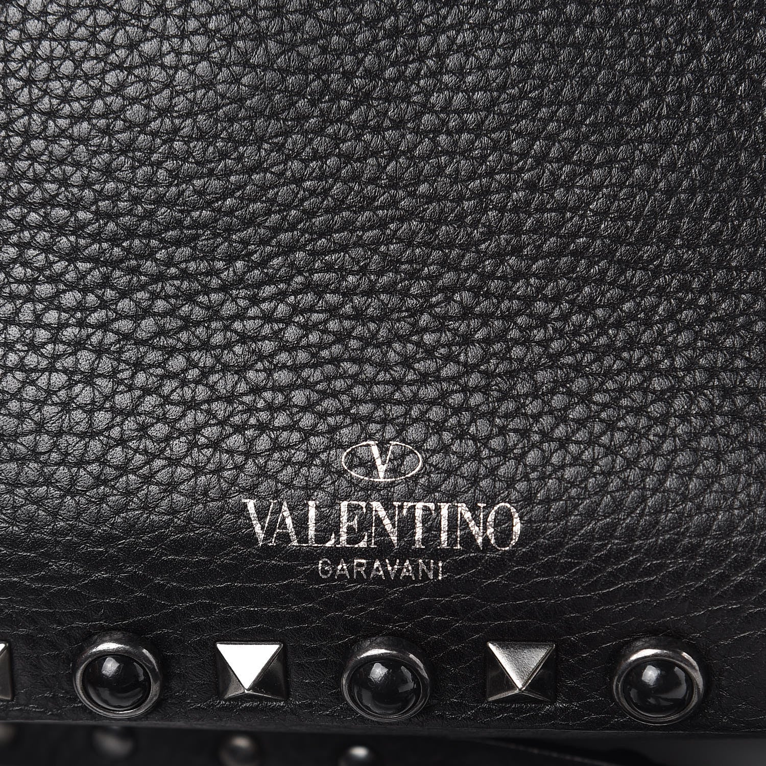 Valentino Garavani Grained Calfskin Onyx Rockstud Rolling Camera Crossbody Bag Black 7 of 10