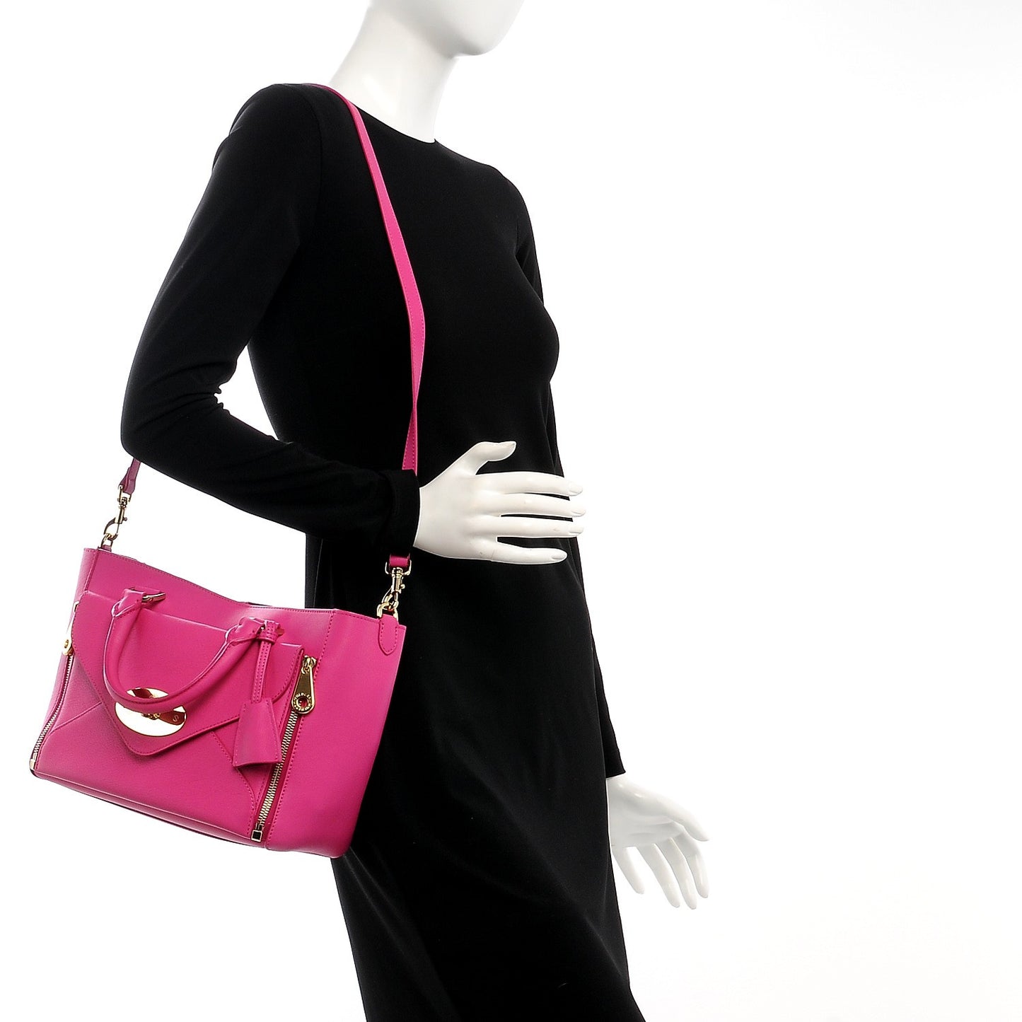 Silky Calf Small Willow Tote Fuchsia